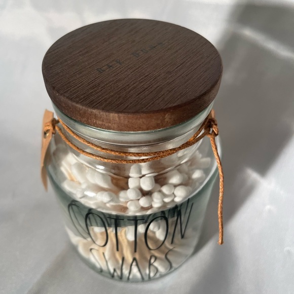 Rae Dunn Cotton Balls & Cotton Swabs Glass Storage Jars - Picture 7 of 7